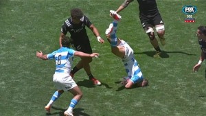 New Zealand Sevens Shocking Tackle Argentina Cape Town 2015